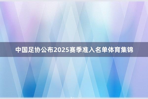 中国足协公布2025赛季准入名单体育集锦