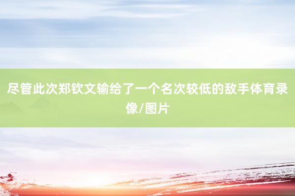 尽管此次郑钦文输给了一个名次较低的敌手体育录像/图片