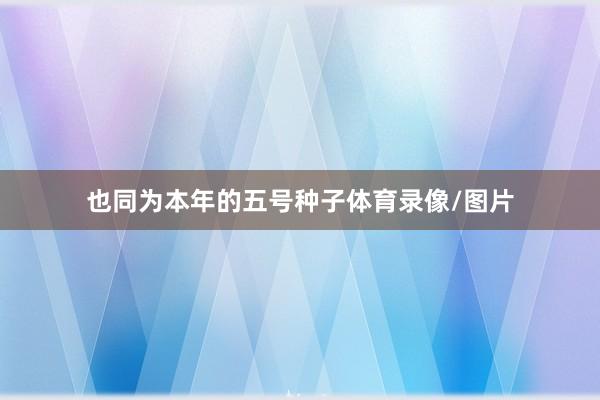 也同为本年的五号种子体育录像/图片