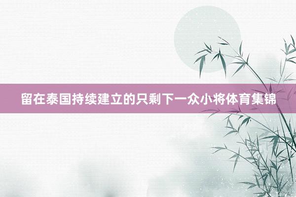 留在泰国持续建立的只剩下一众小将体育集锦