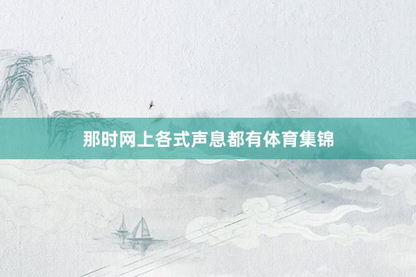 那时网上各式声息都有体育集锦