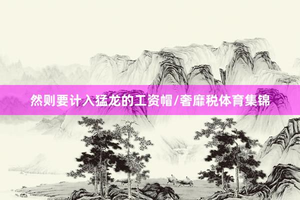 然则要计入猛龙的工资帽/奢靡税体育集锦