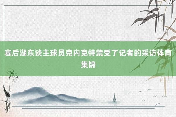 赛后湖东谈主球员克内克特禁受了记者的采访体育集锦