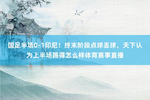 国足半场0-1印尼！终末阶段点球丢球，天下认为上半场踢得怎么样体育赛事直播