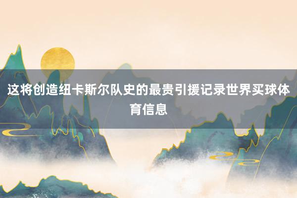这将创造纽卡斯尔队史的最贵引援记录世界买球体育信息