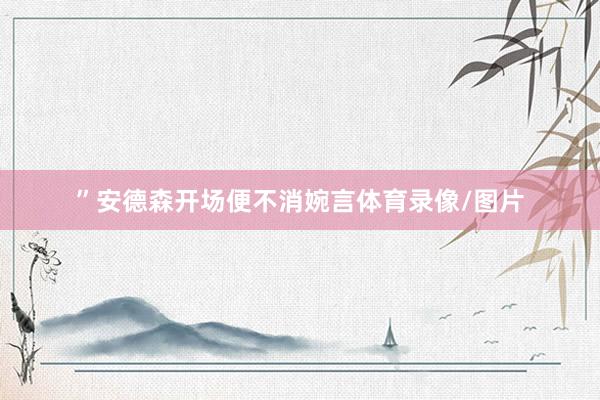 ”安德森开场便不消婉言体育录像/图片